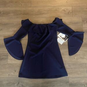 Nordstrom Navy Dress with Vintage Charm